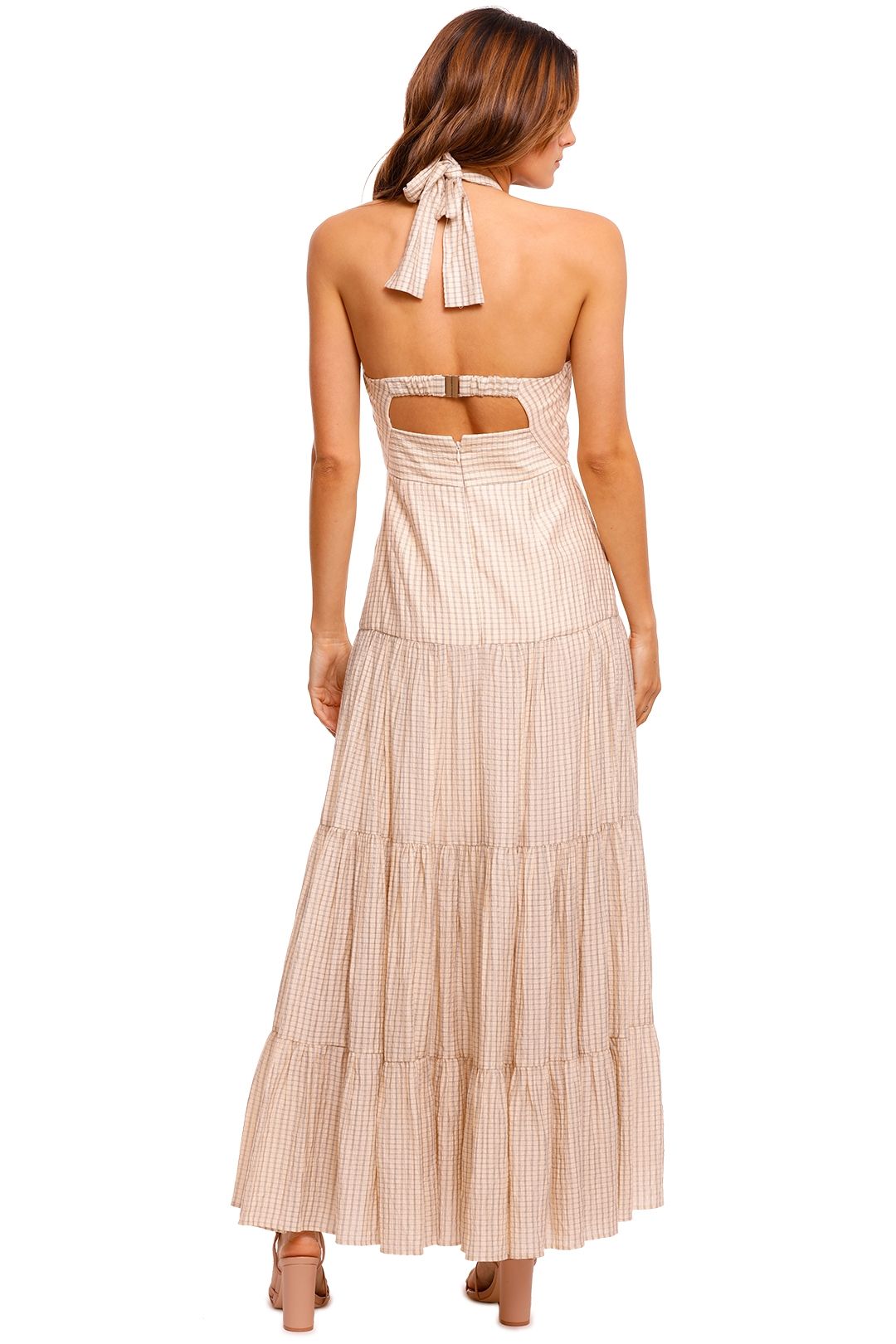 LONG GATHERED PANEL DRESS IN THE HILLS OF TUSCANY
