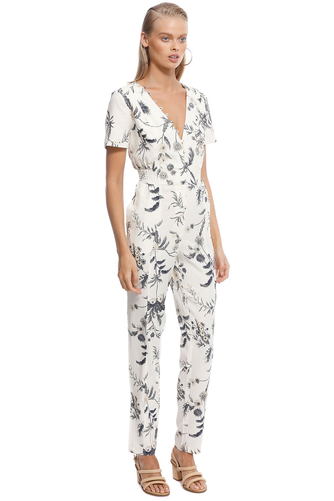 SIR The Label - Florentine Panelled Jumpsuit - Ivory - Side