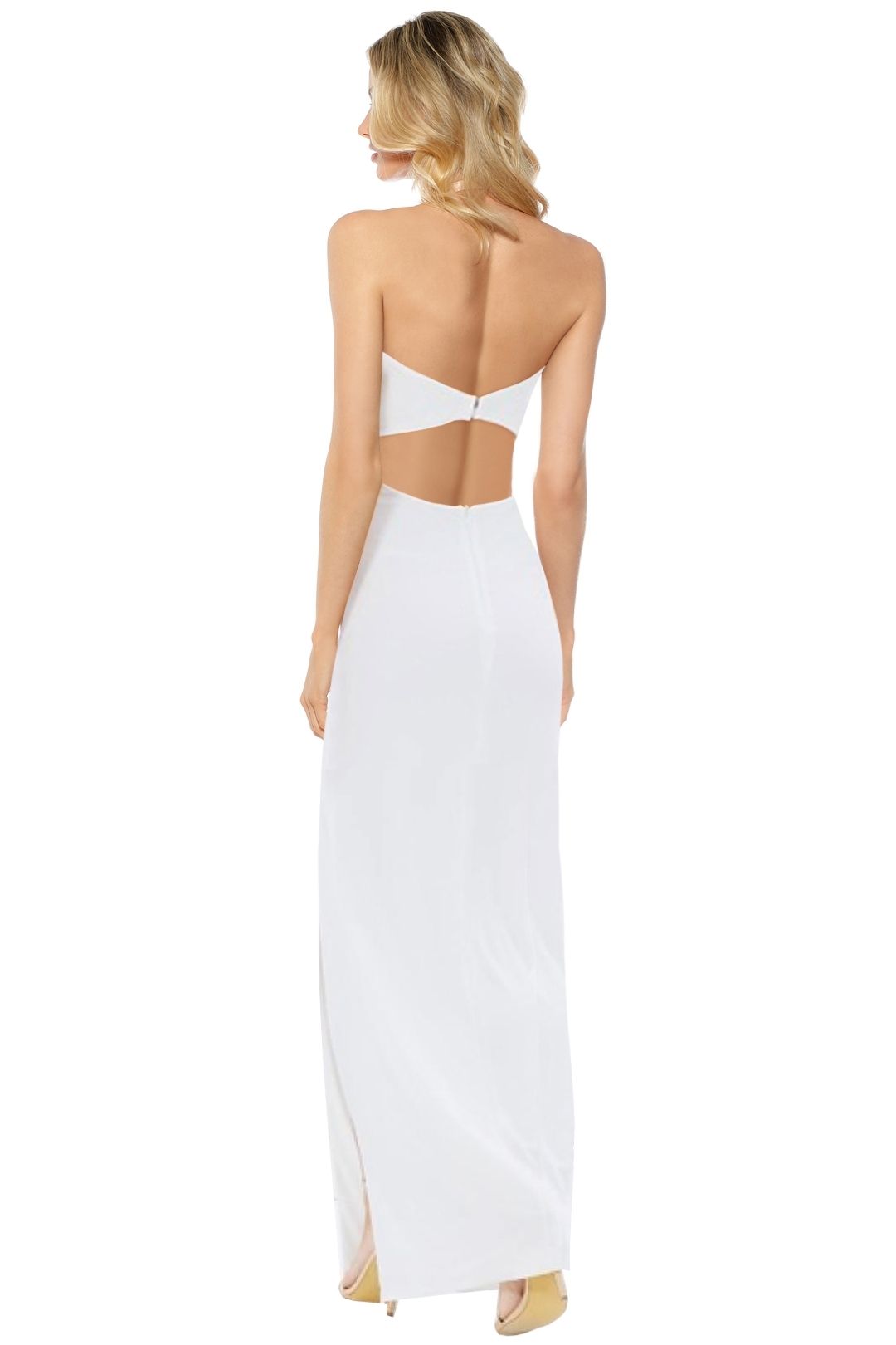 Skiva - Strapless  Evening Dress - White - Back