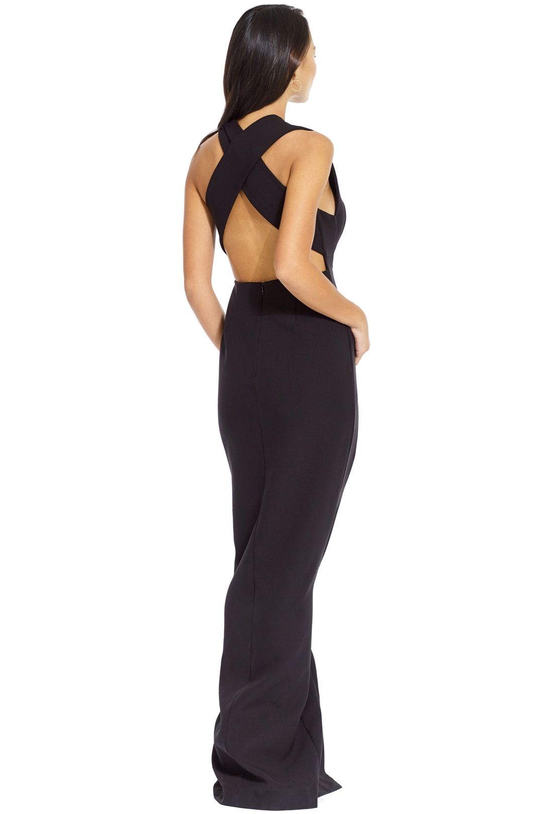 Solace London - Cassi Crepe Dress - Black - Back