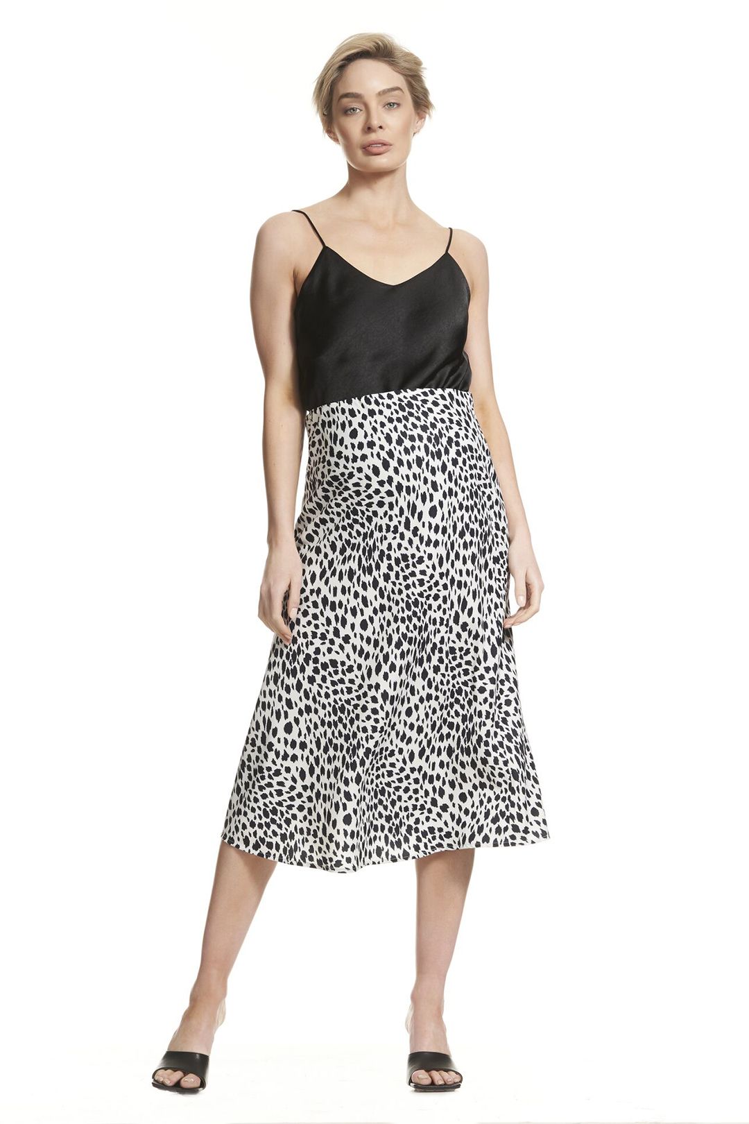 Bias Slip Skirt in Snow Leopard by Soon Maternity for Hire GlamCorner
