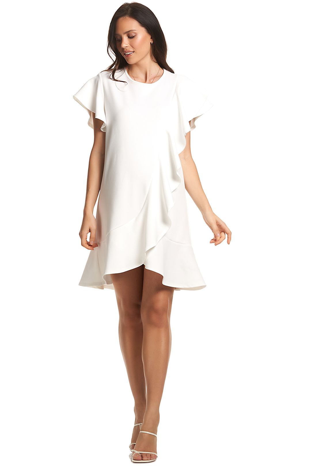 Sarah Ruffle Dress - Ivory by Soon Maternity for Hire | GlamCorner