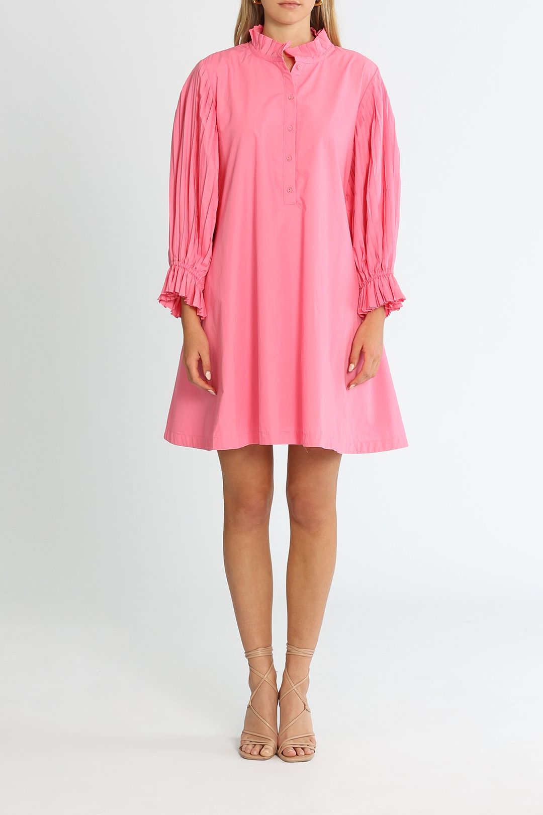 Hire Focus Pleat Smock Dress in Pink SOVERE GlamCorner