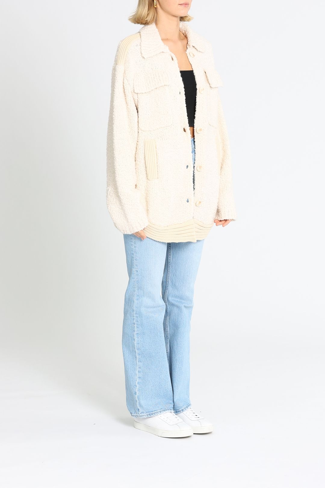 SOVERE Prospect Knit Jacket Neutral Relaxed Fit