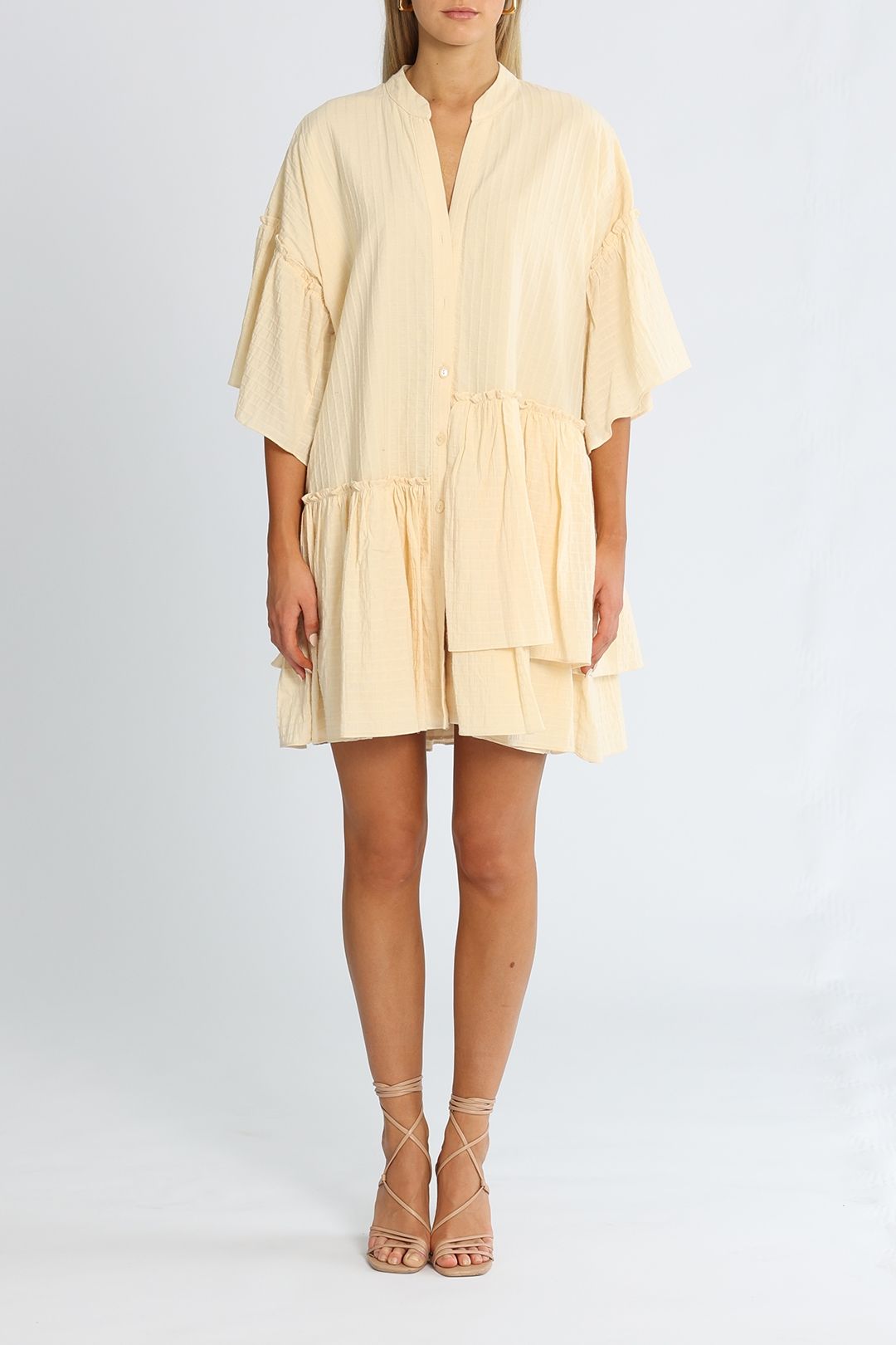 SOVERE Radiate Smock Dress Parchment