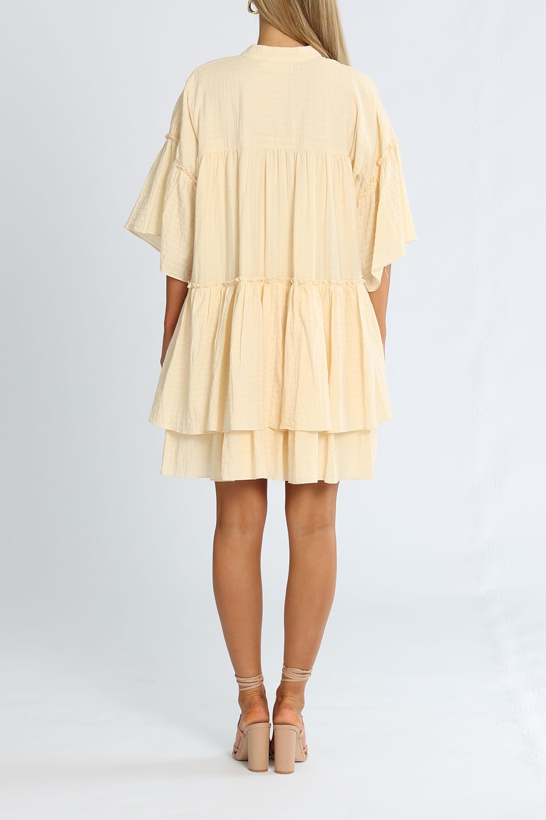 SOVERE Radiate Smock Dress Parchment Ruffles