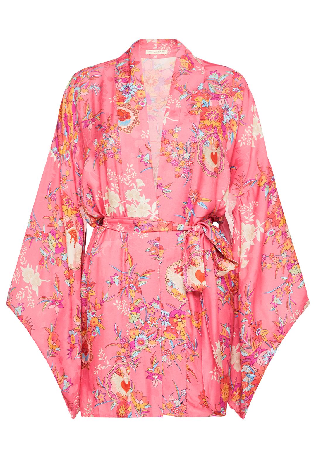 Spell Leo Short Robe Pink Kimono