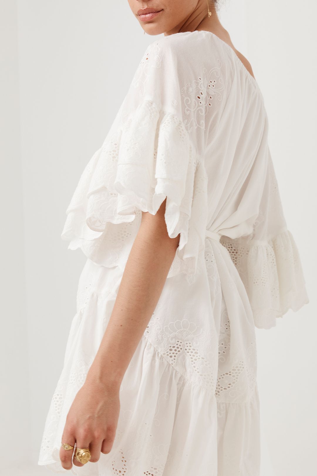 Spell capulet broderie anglaise frill smock dress clearance