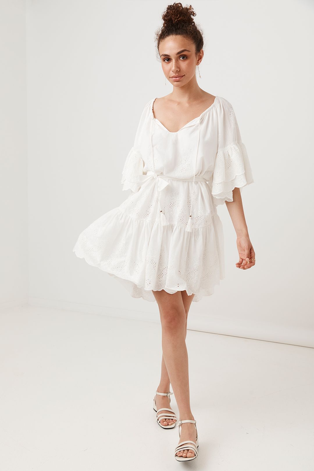 Spell capulet broderie anglaise frill smock dress clearance