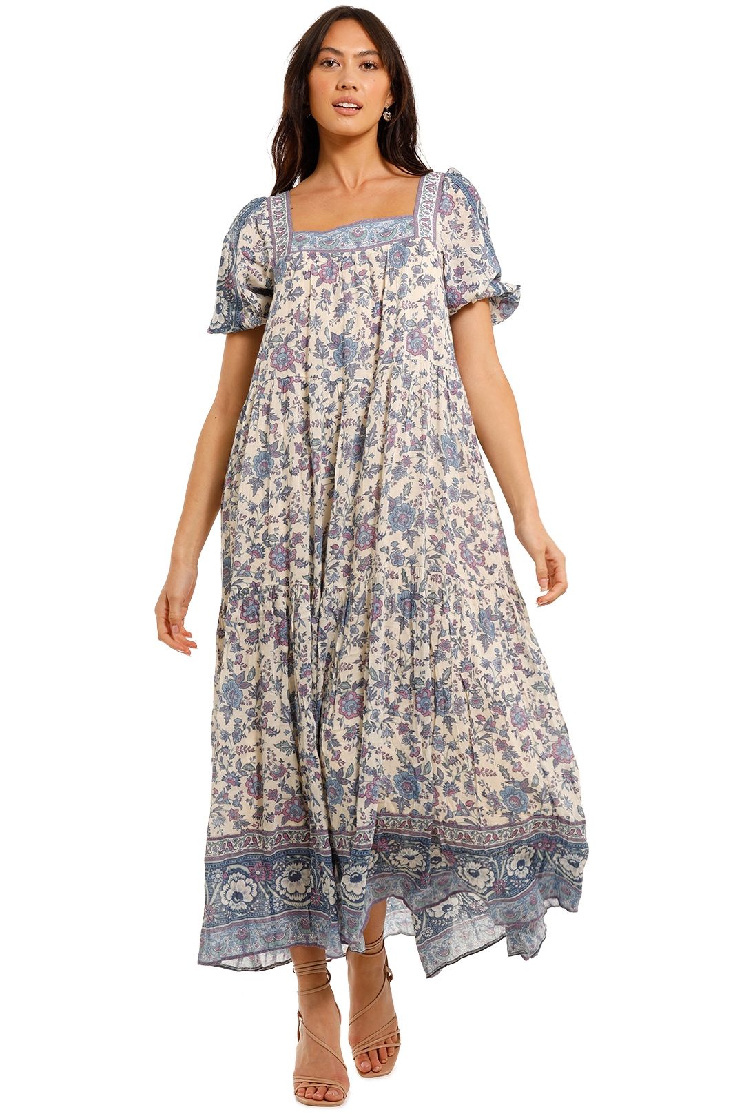 Spell Folk Song Square Neck Gown Sky