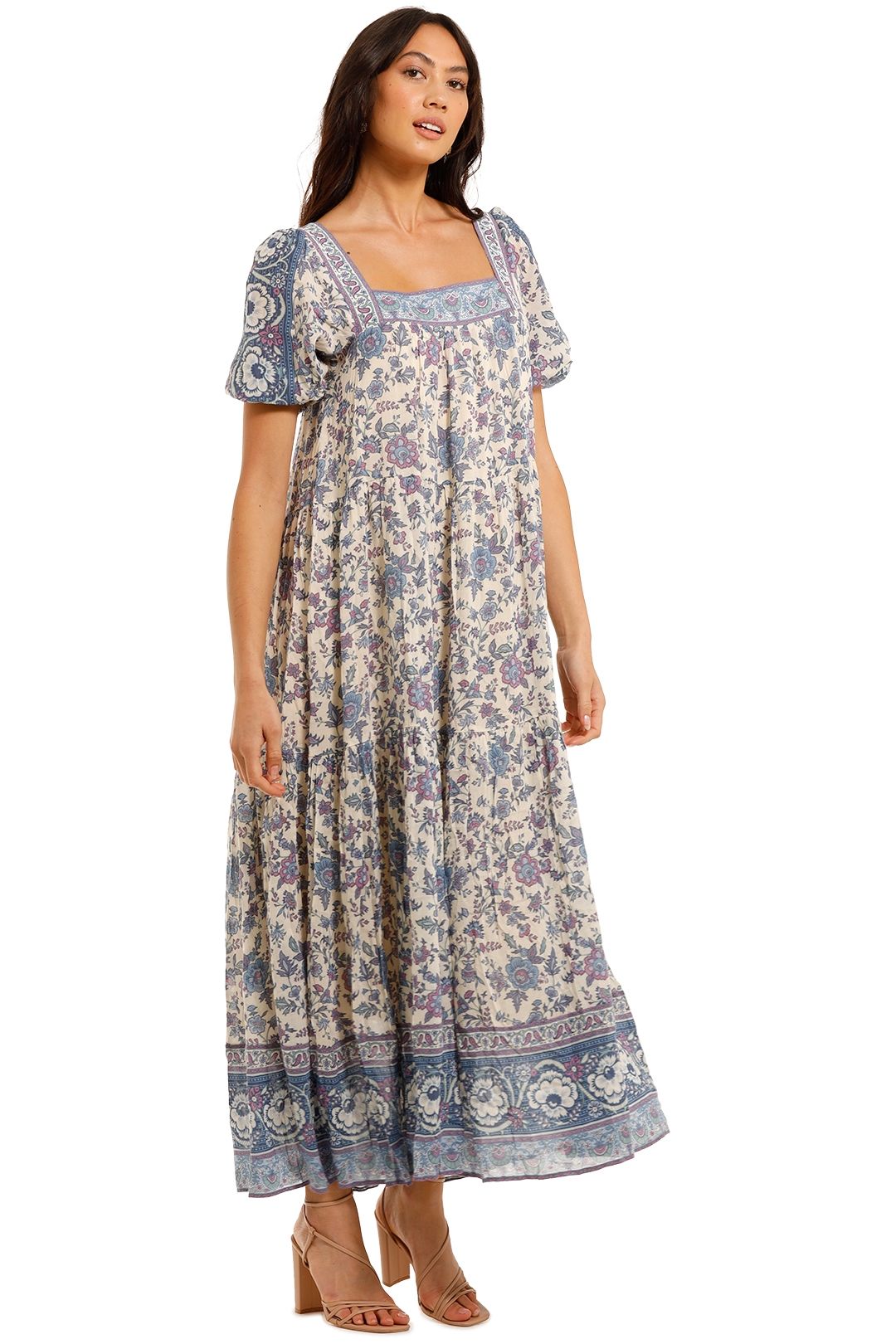 Spell Folk Song Square Neck Gown Sky Maxi