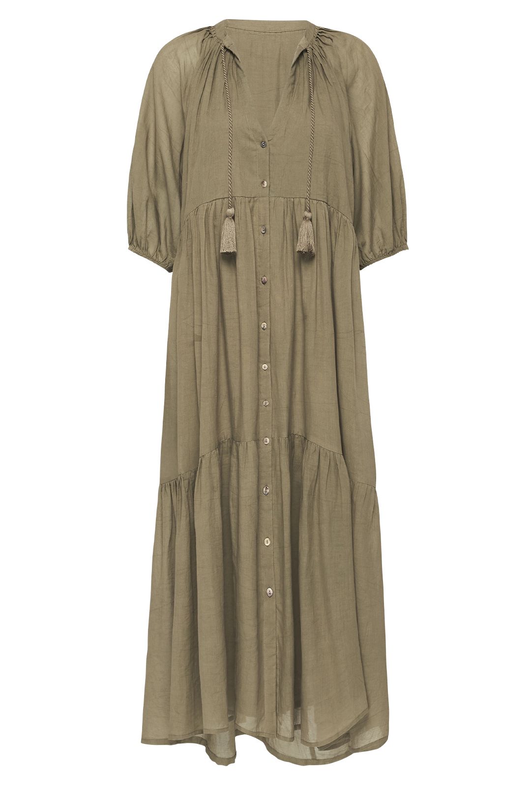 Spell Honey Smock Dress Olive Relaxed Fit