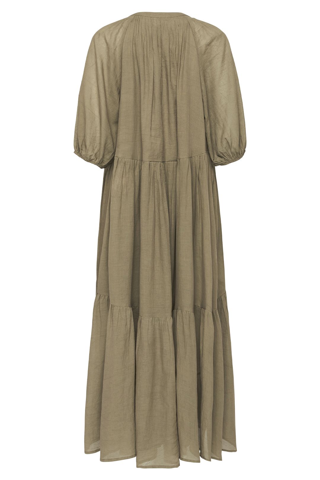 Spell Honey Smock Dress Olive Tiered Skirt