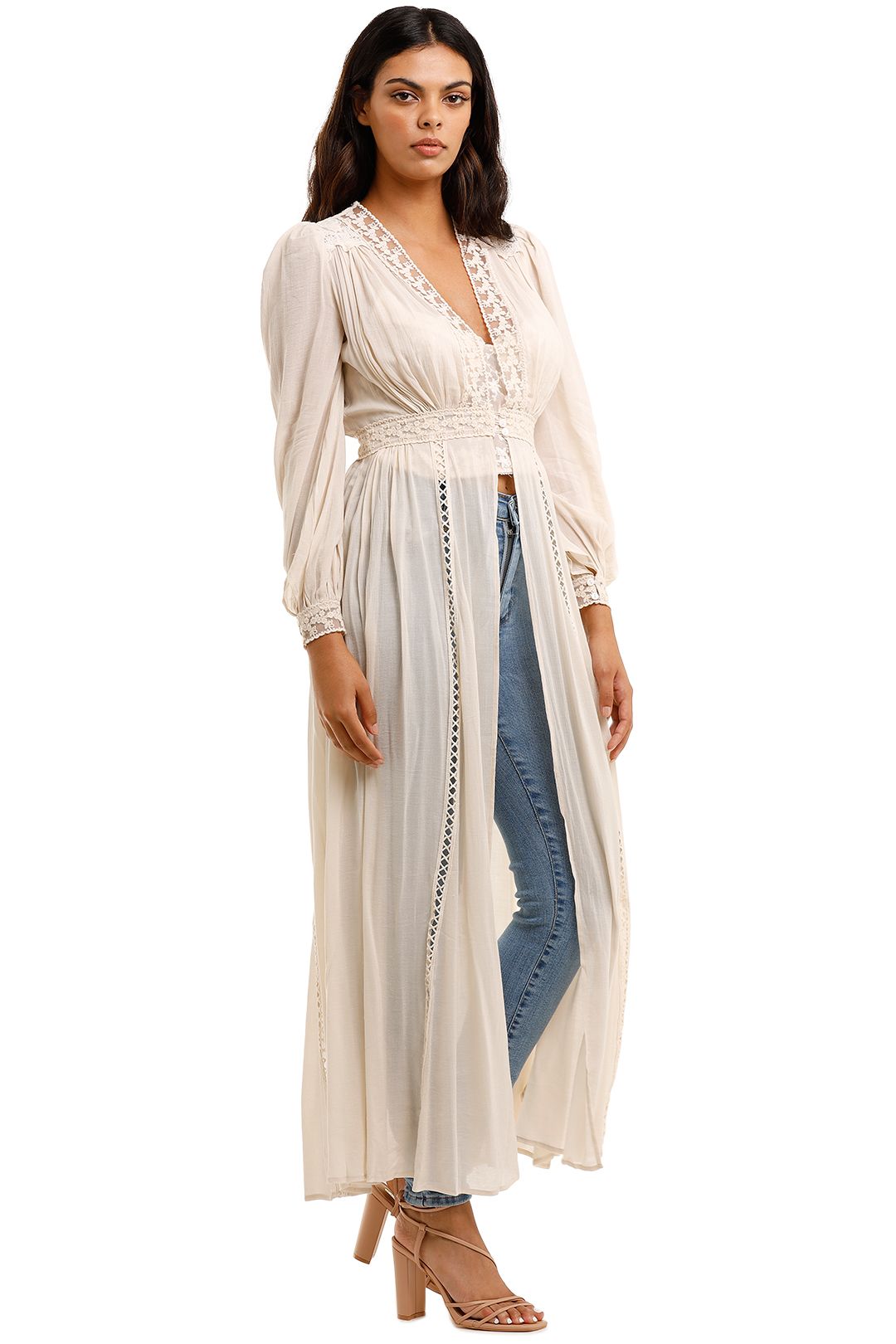 Spell Le Gauze Lace Duster Off White