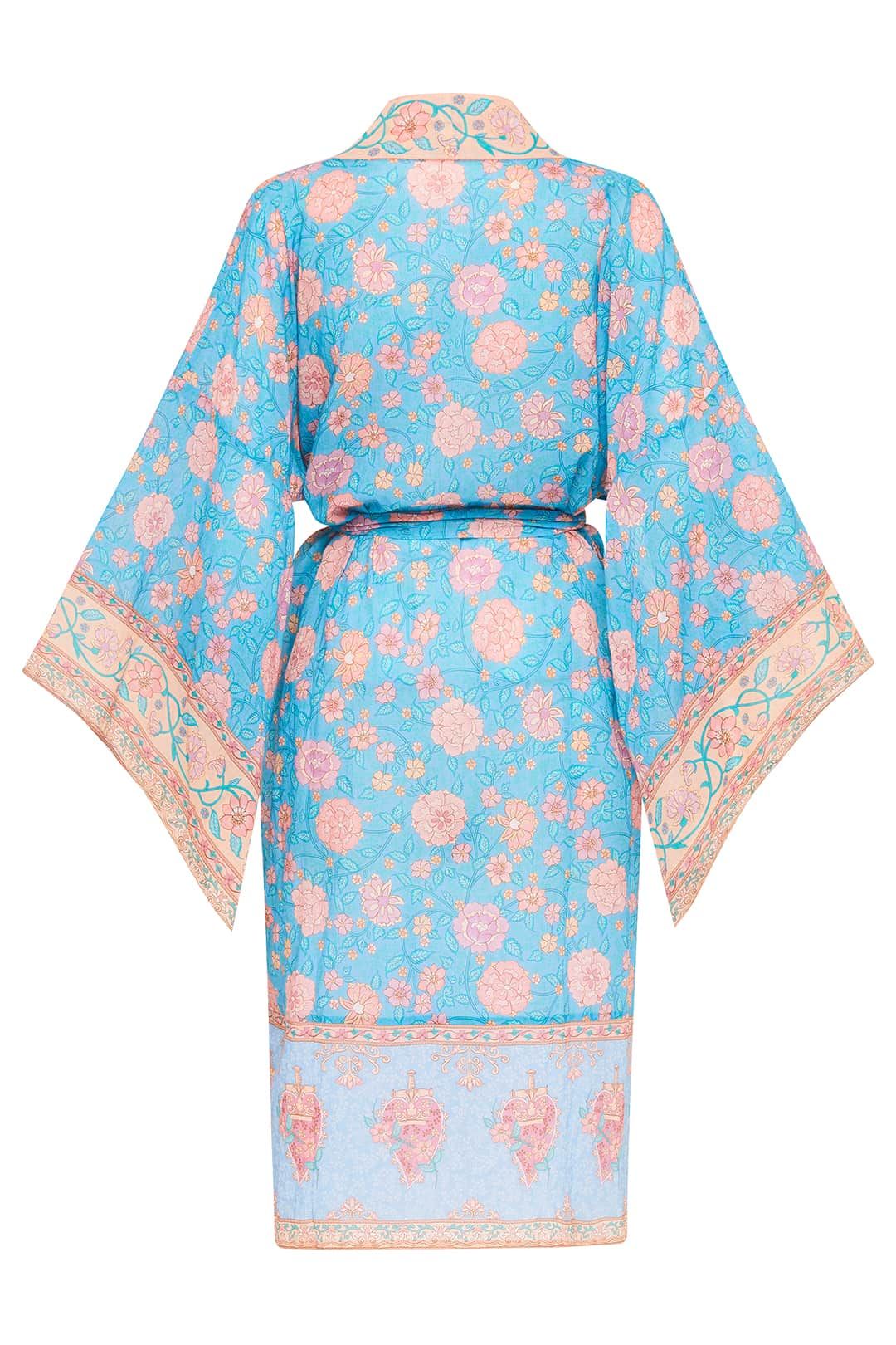 Spell Love Story Midi Robe Sky Blue Kimono Sleeves