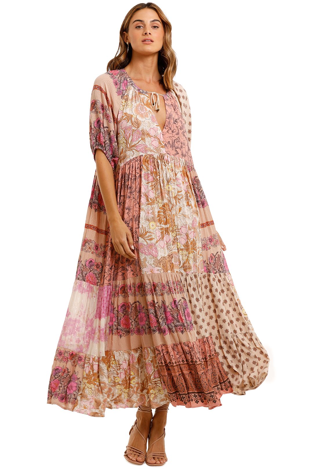 Spell Renew Patchwork Gown Blush maxi