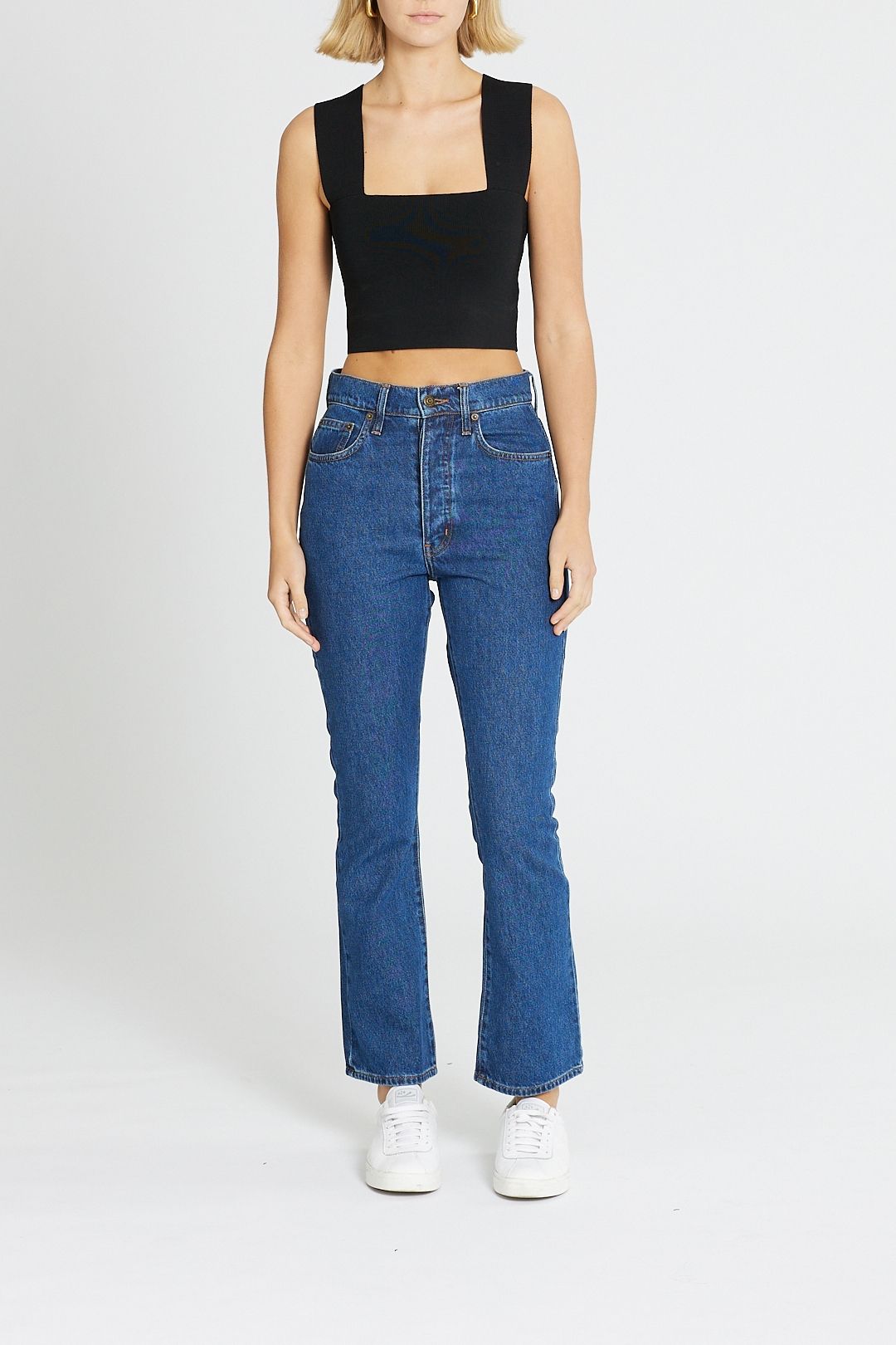 ST AGNI High Waist Crop Flare Indigo