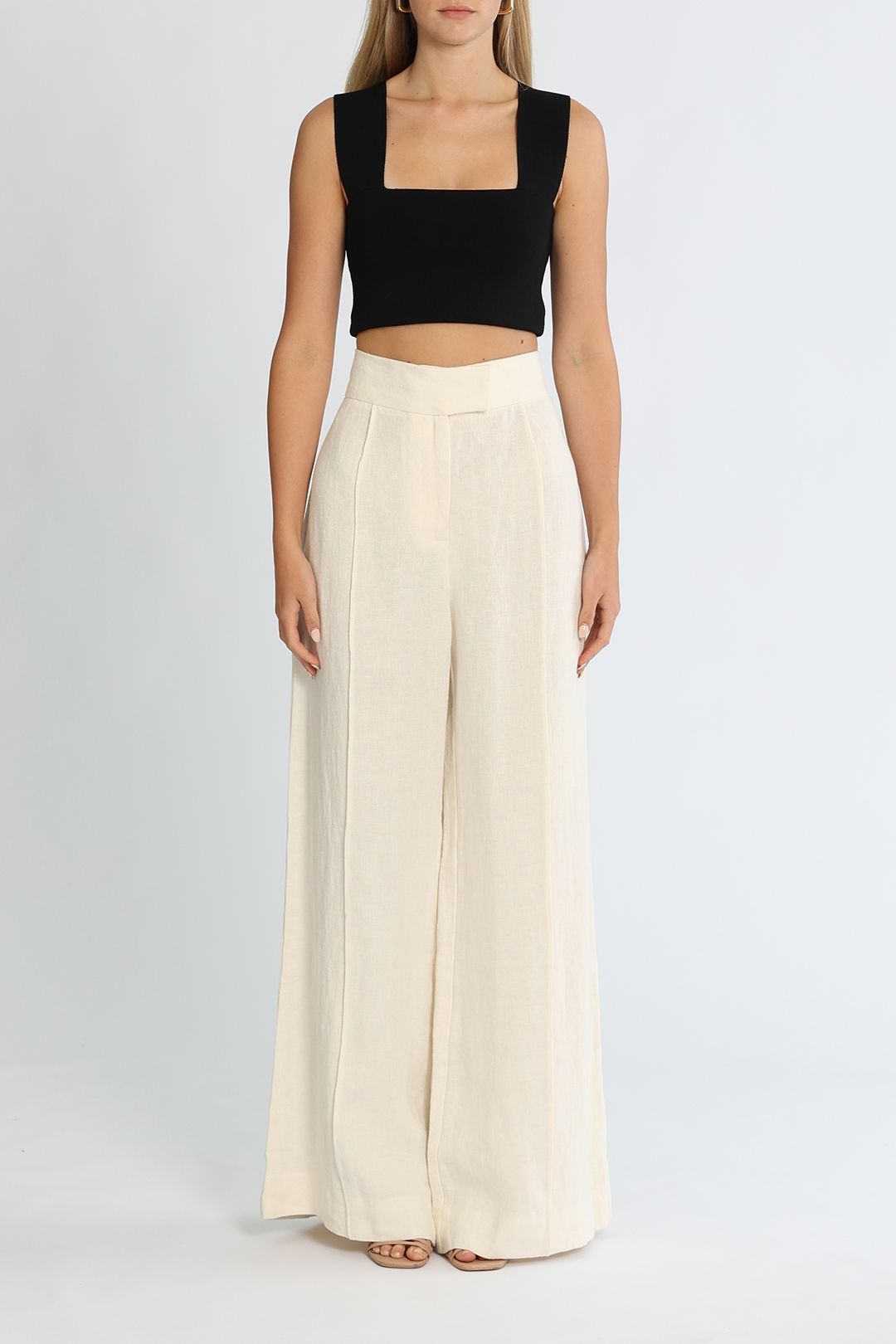 St Agni Linen Pants Ivory Long