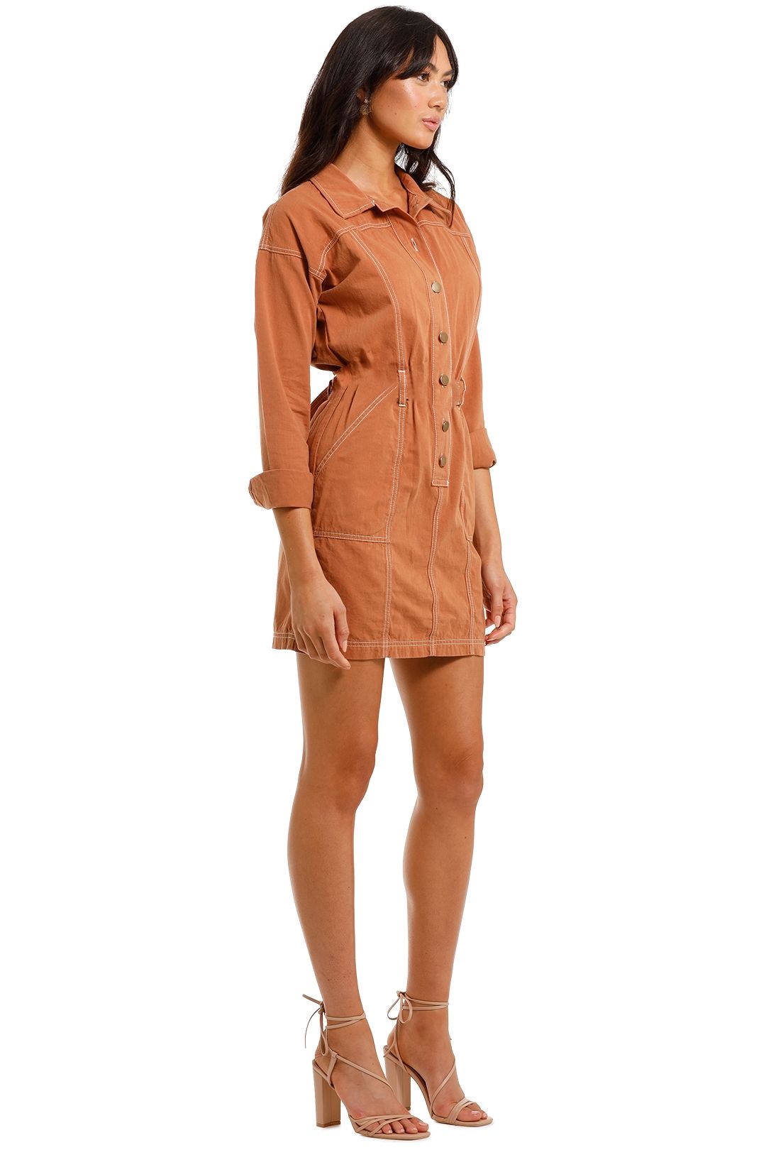 Staple The Label Arcadia Mini Dress Terracotta brown