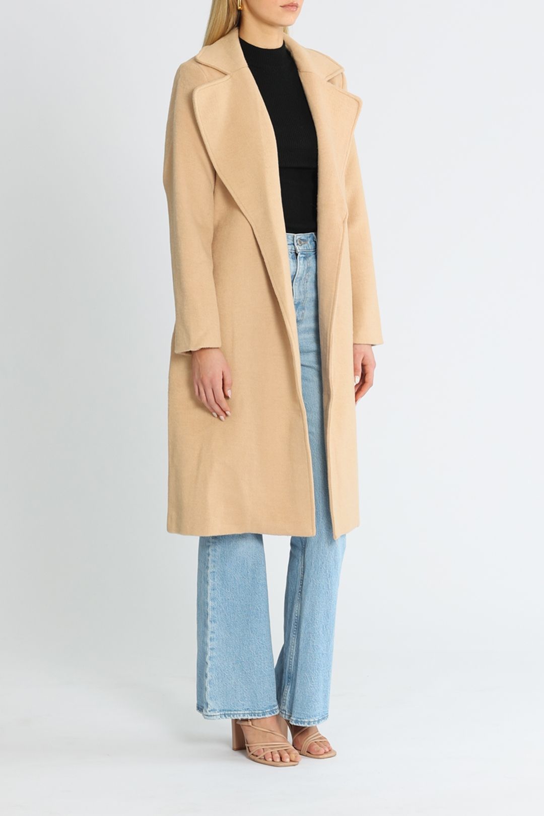 Staple The Label Levy Belted Coat beige