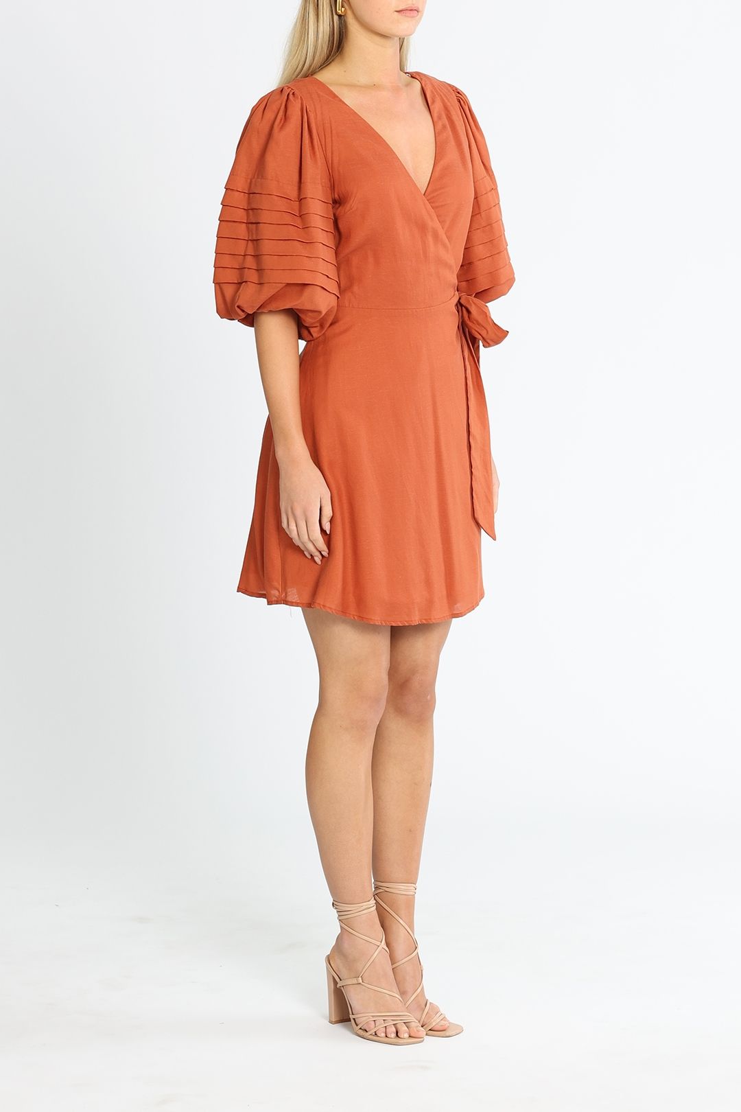 Staple The Label Lucia Wrap Mini Dress V Neck