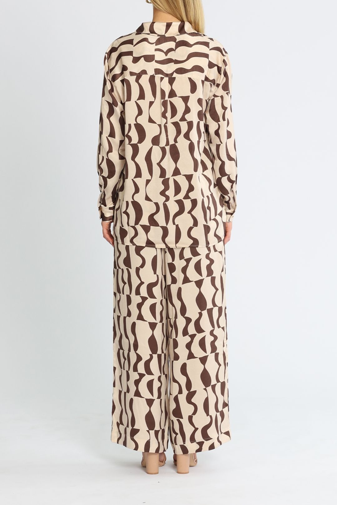 Staple The Label Muse Shirt and Wide Leg Pant Set print