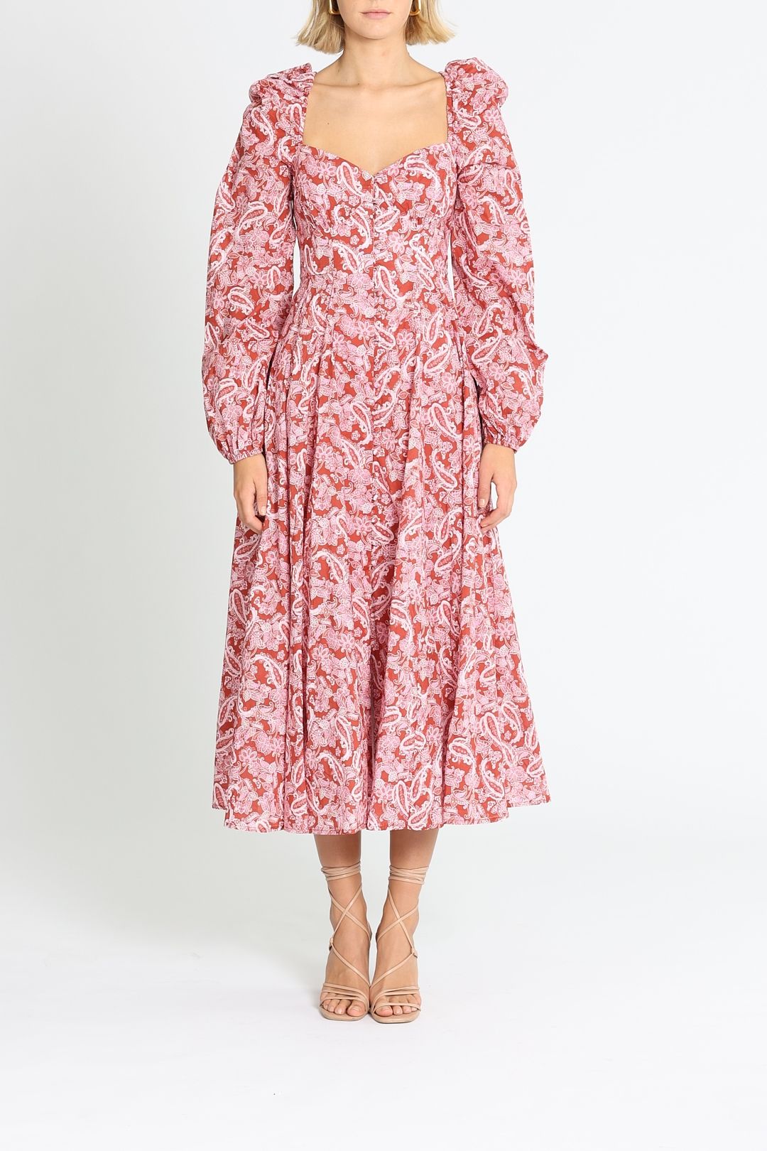 Steele Esme Dress Chestnut Paisley Midi