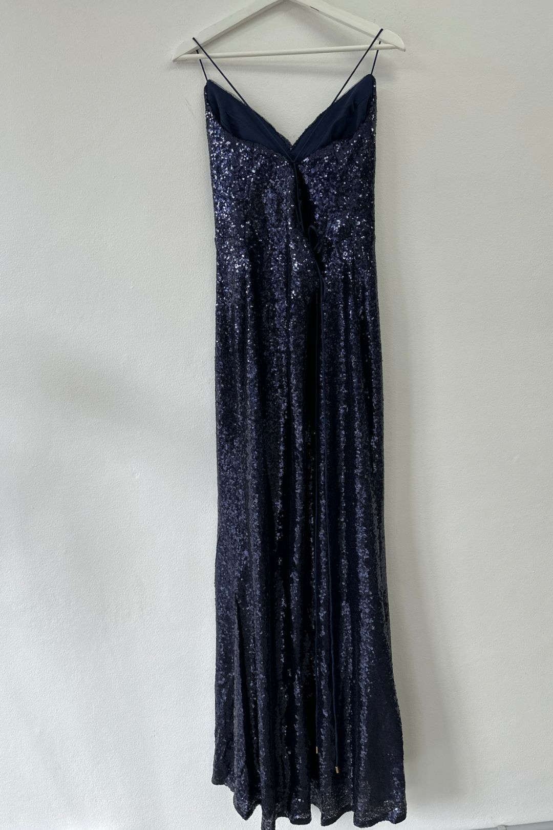 Bariano - Navy Stephanie Cowl Draped Gown