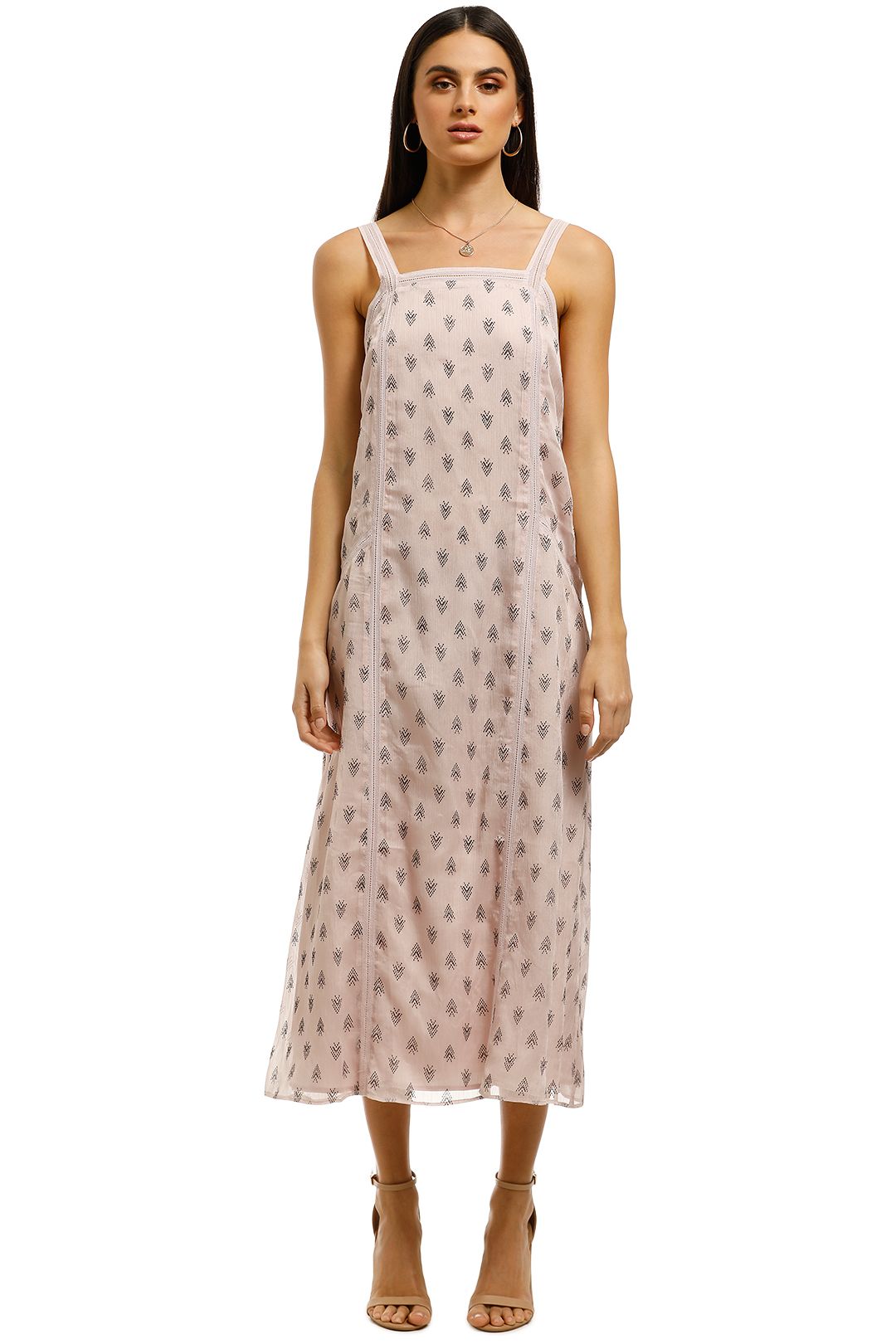 Stevie-May-On-Hold-Midi-Dress-Pink-Front