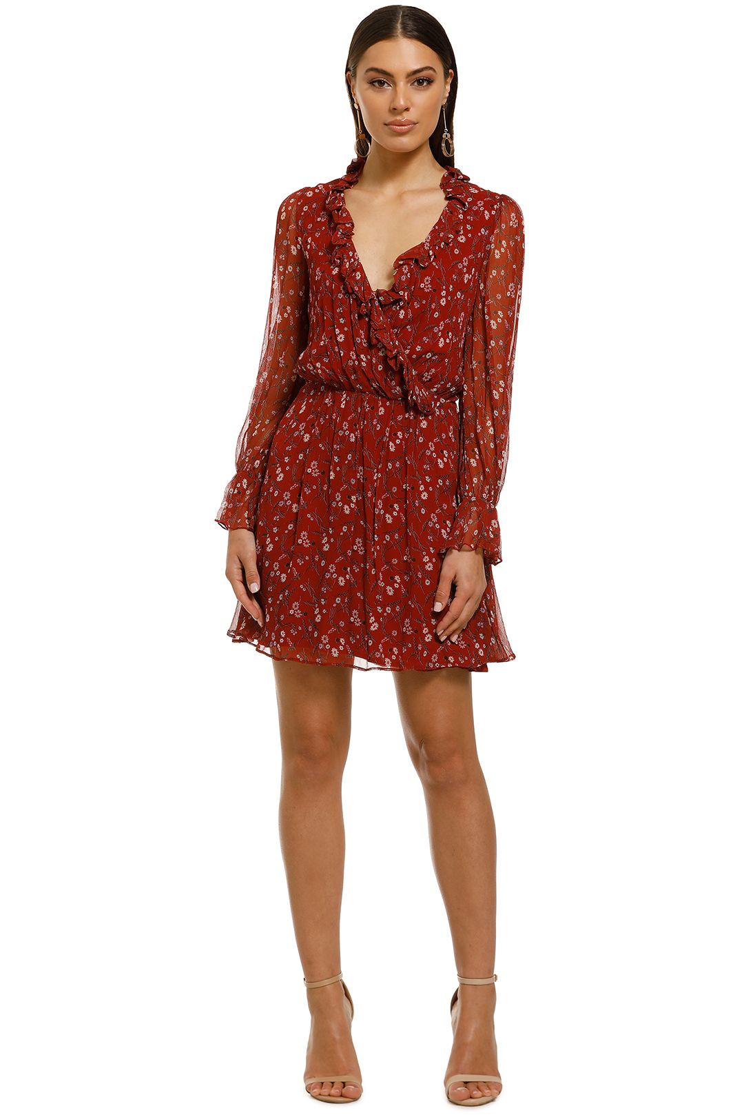 Stevie-May-Sweet-Caroline-Mini-Dress-Maroon-Floral-Front