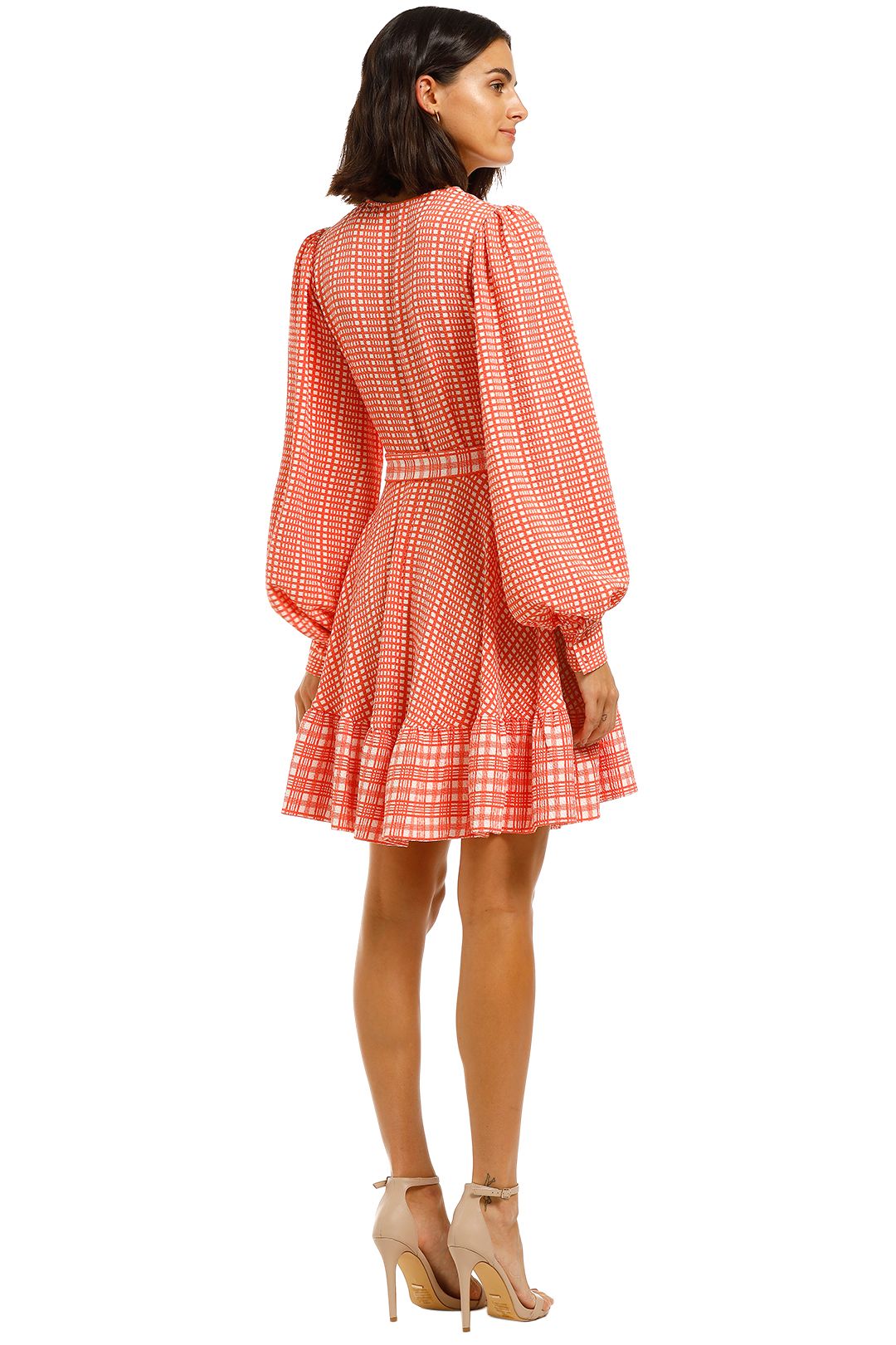 Stine-Goya-Farrow-Dress-Plaid-Red-Back