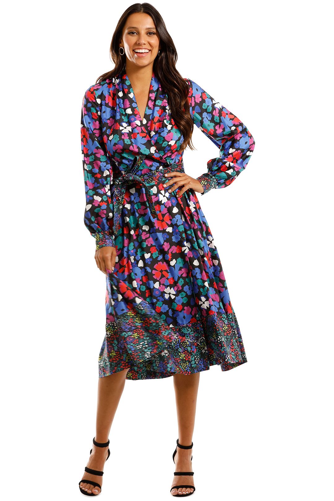 Stine Goya Wildflowers Floral Print Wrap Dress
