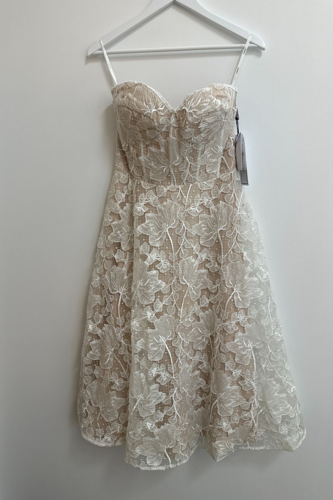 Jadore Strapless Lace Vera Dress in Ivory and Nude