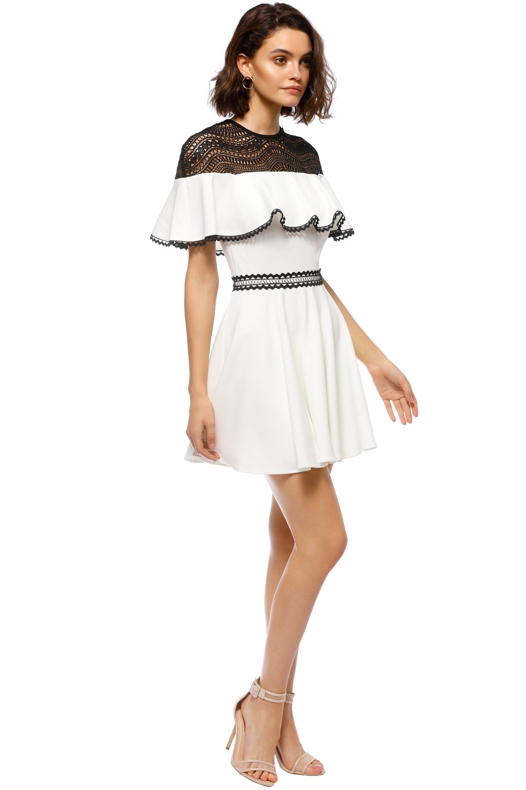 Stylestalker - Dahlia Circle Dress - White Black - Side