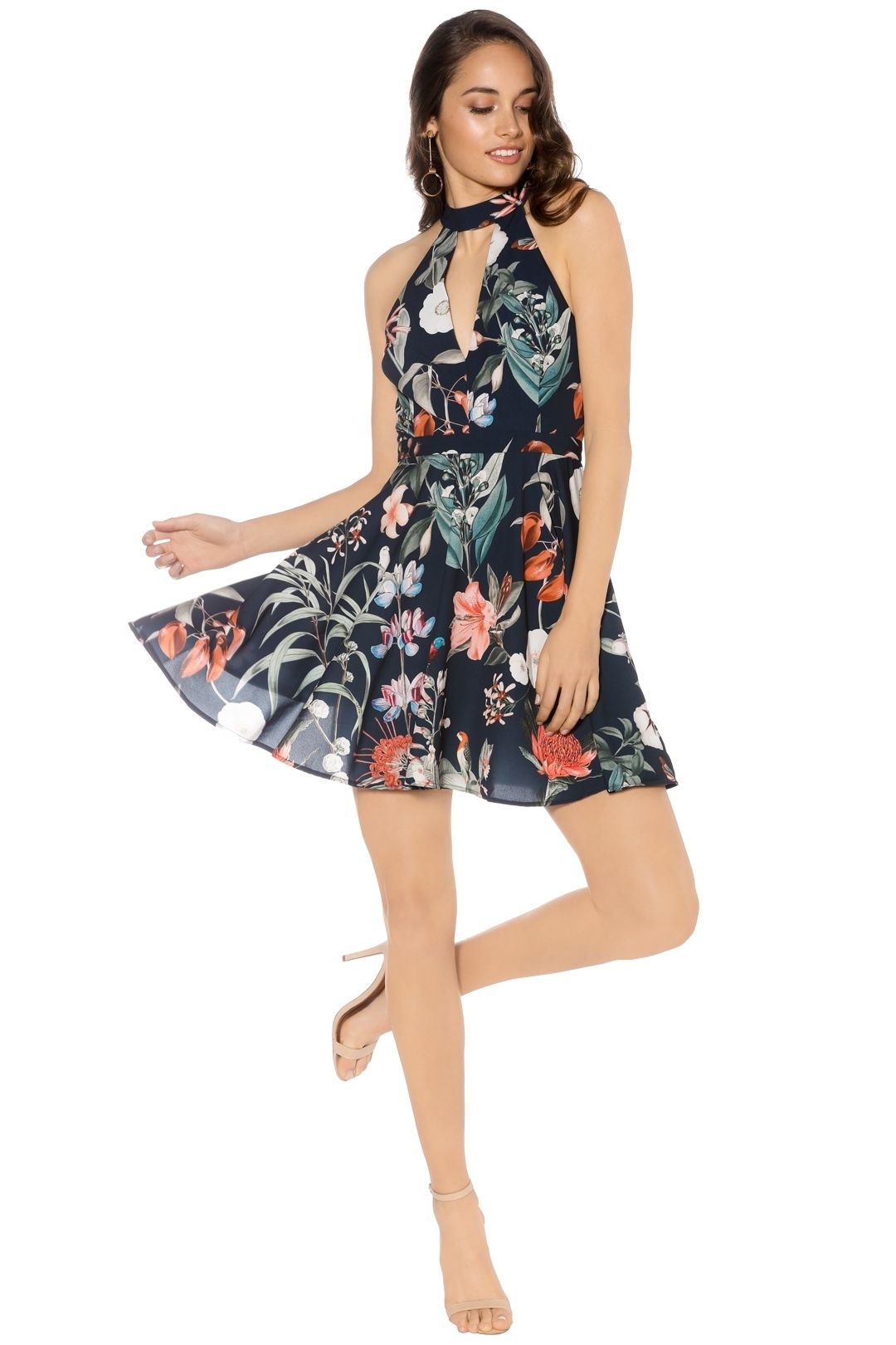 Stylestalker - Jasper Circle Dress - Black Floral - Front