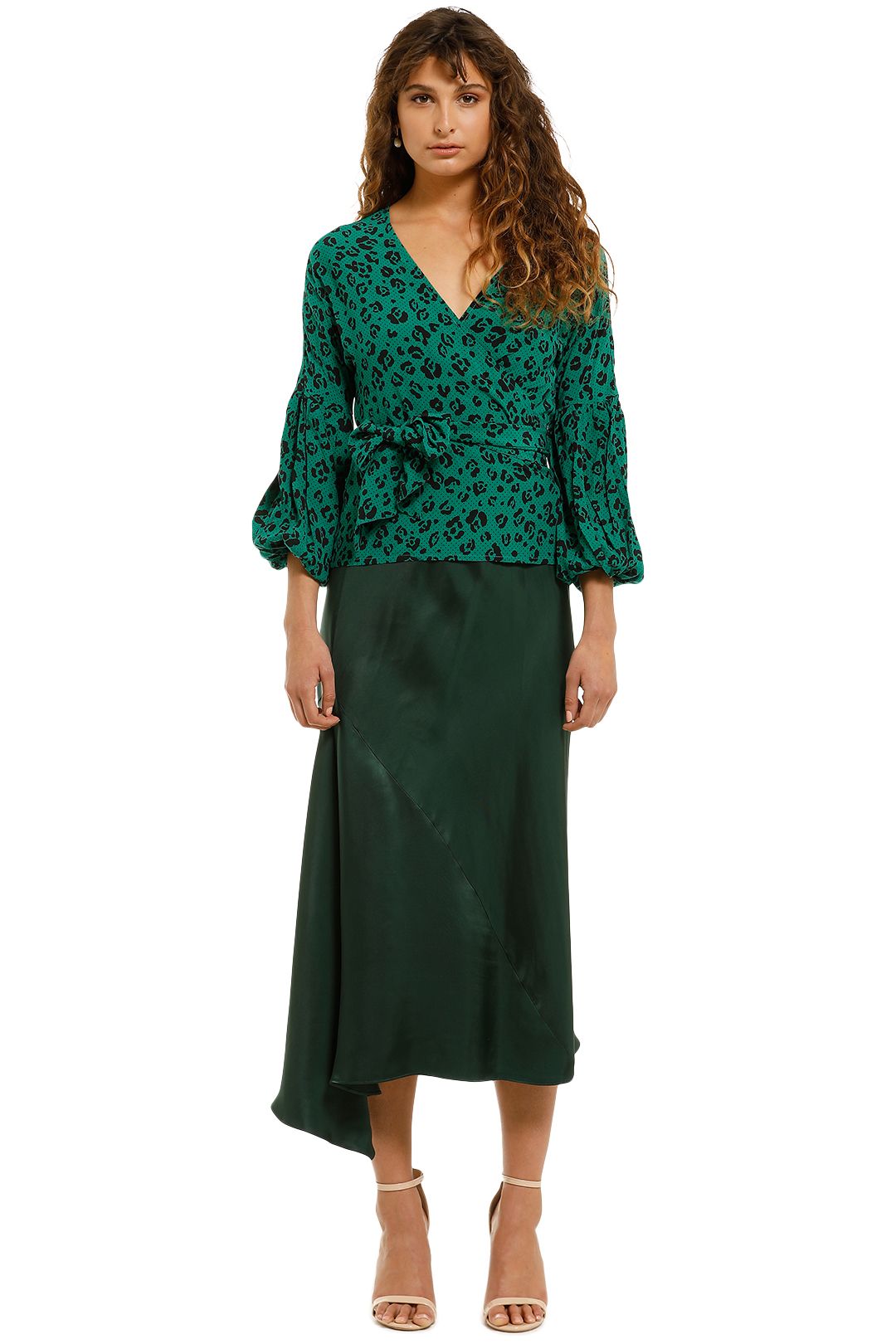 Suboo-Leopard-Lights-Wrap-Long-Sleeve-Top-Green-Front