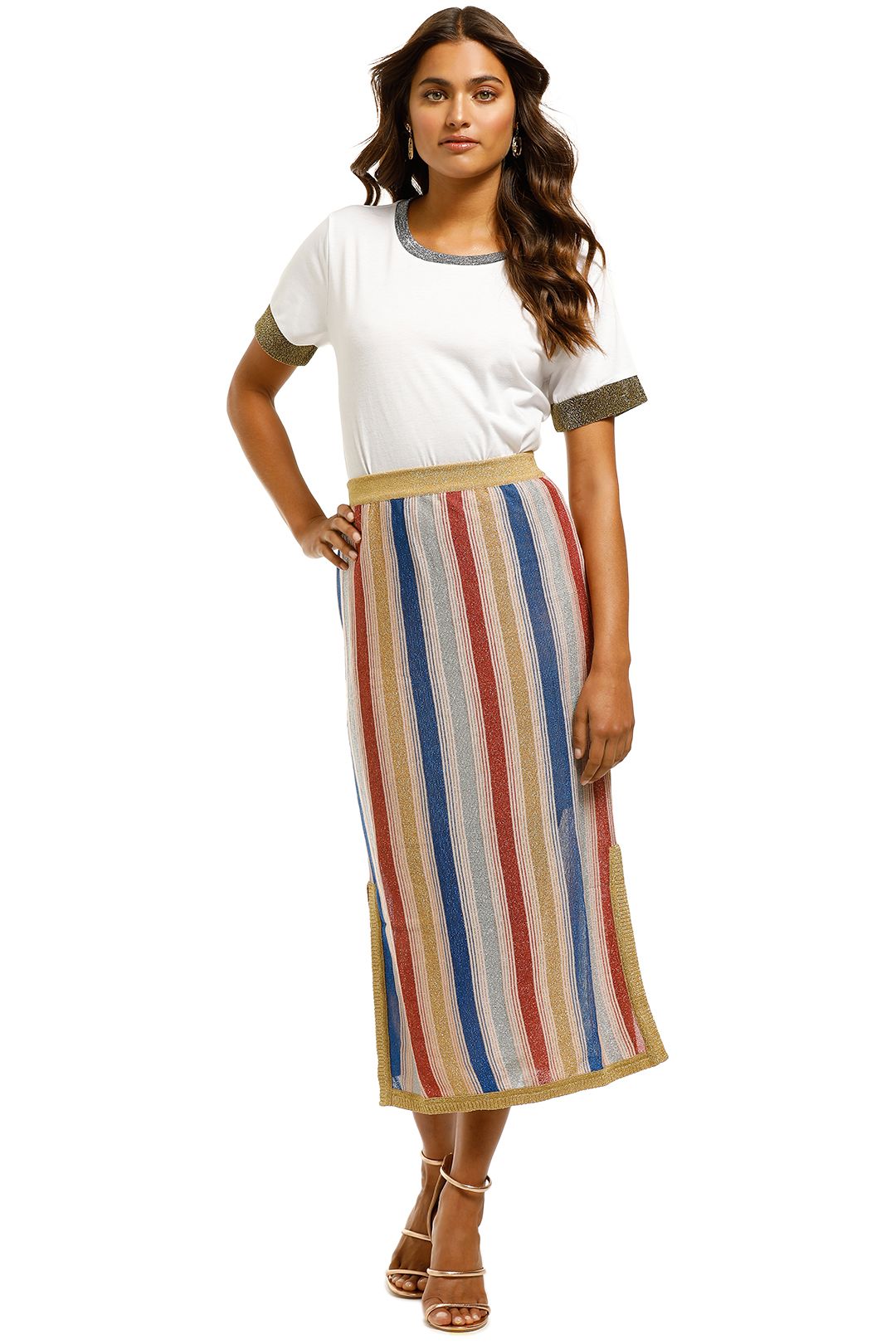 Image of Suboo - Mila Stripe Midi Skirt - Stripe