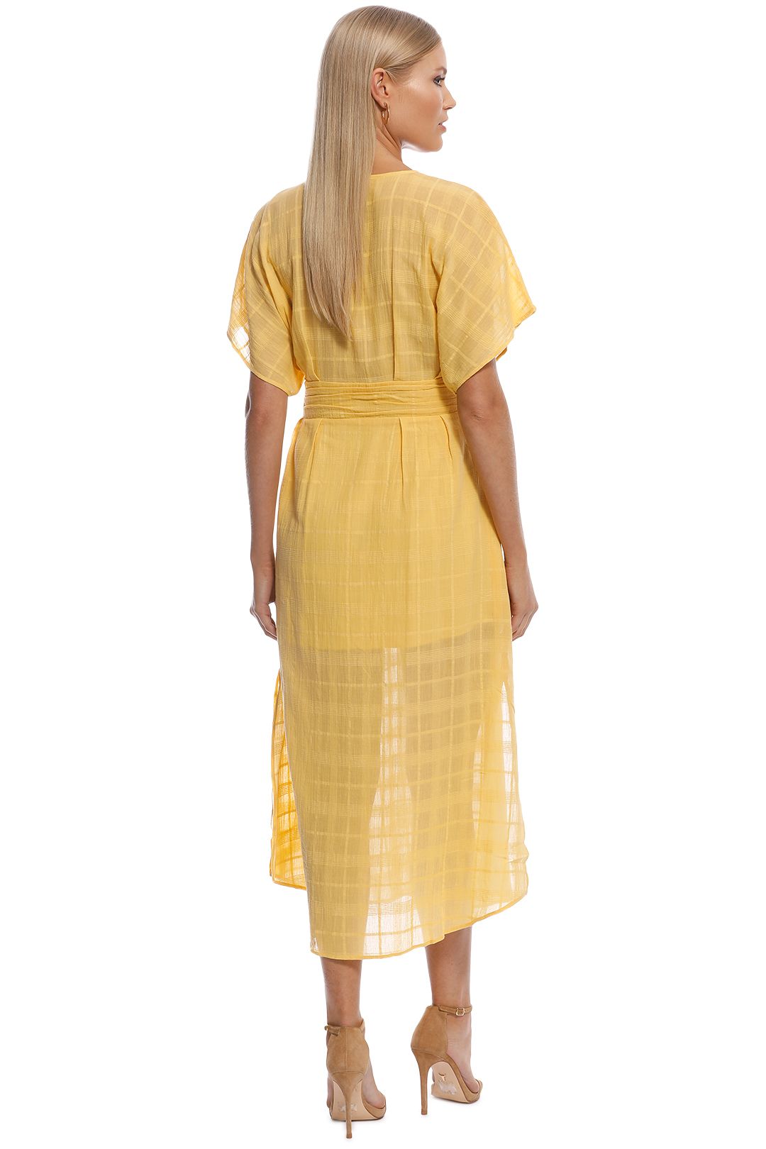 Suboo - Morning Light Ruffled Midi Dress - Yellow - Back
