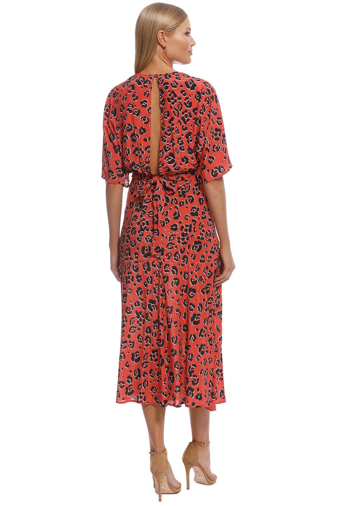 Suboo - Zanzibar Belted Midi Dress - Red - Back