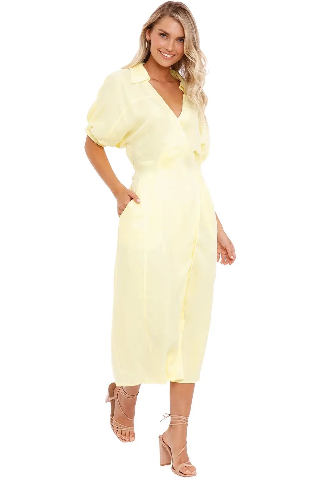 Suboo Georgia Midi Shirt Dress Lemon