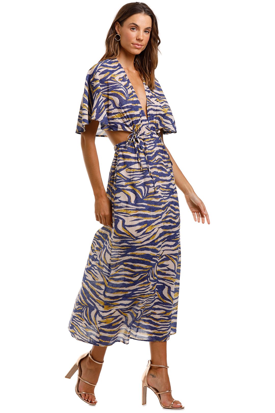 Suboo Into The Wilds Cape Dress Animal Print Maxi