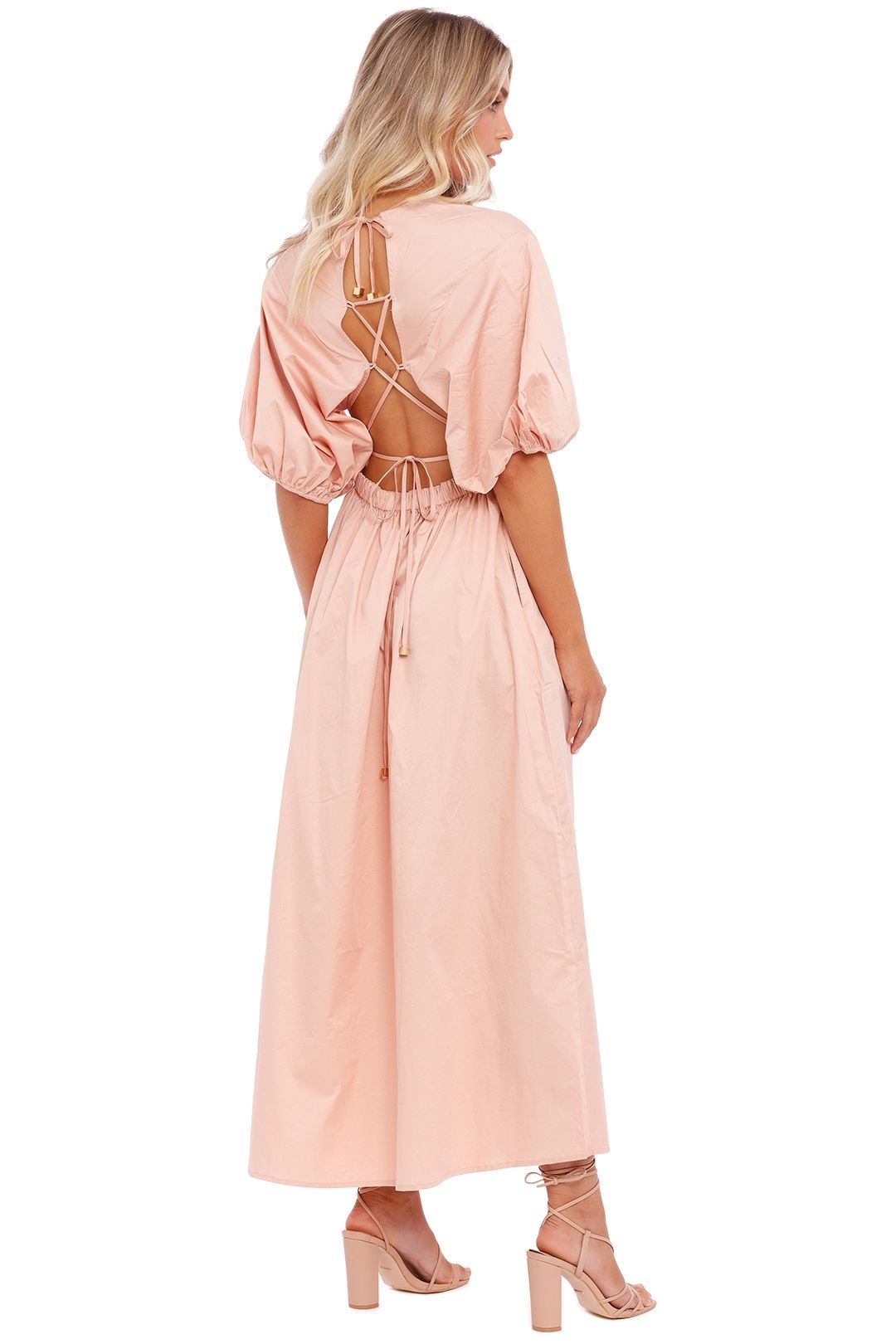 Suboo Rosanna Backless Dress Nude Pink Cutout