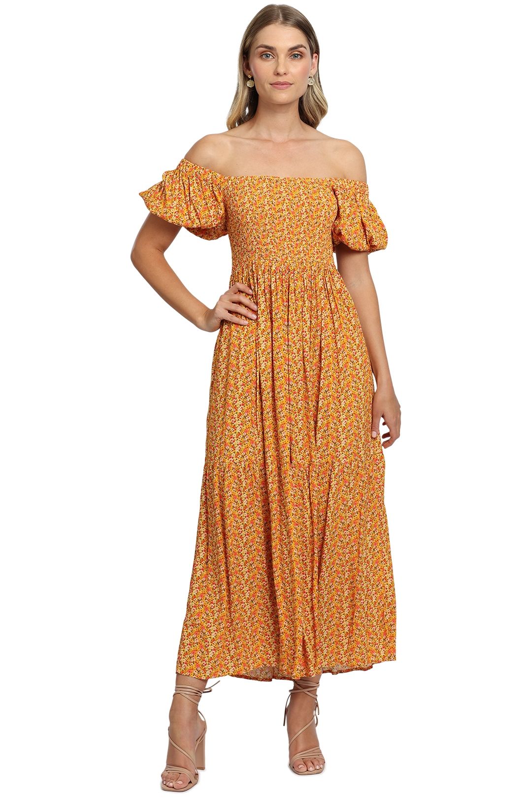 Suzie Dress in Saffron midi