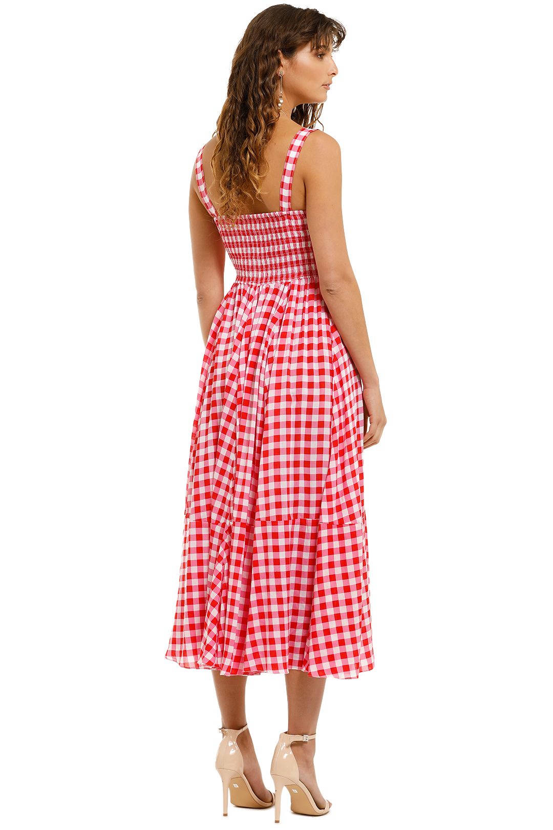 Apron Maxi Dress in Gingham Floss by S/W/F for Hire GlamCorner