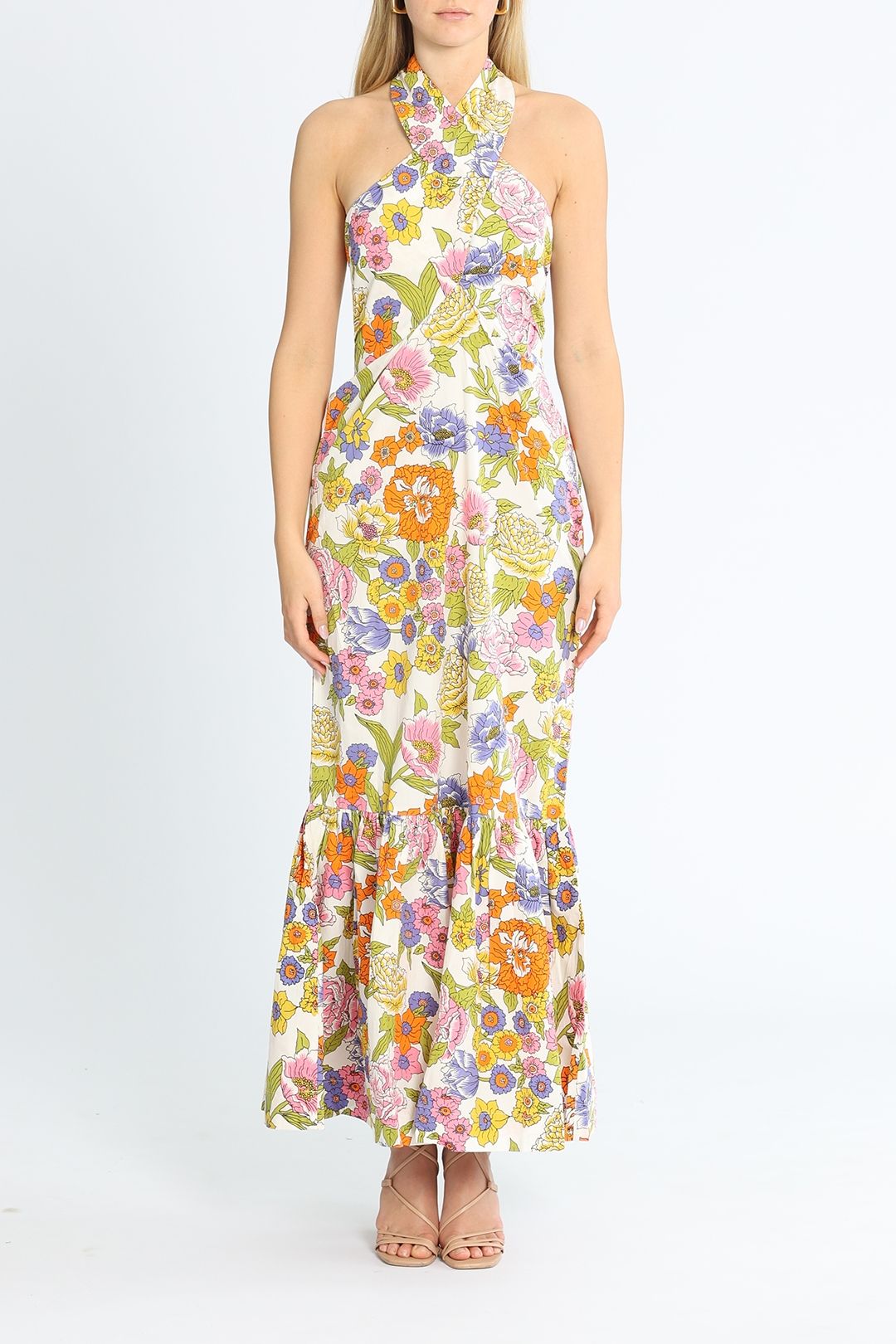 SWF Crossover Halter Maxi Dress