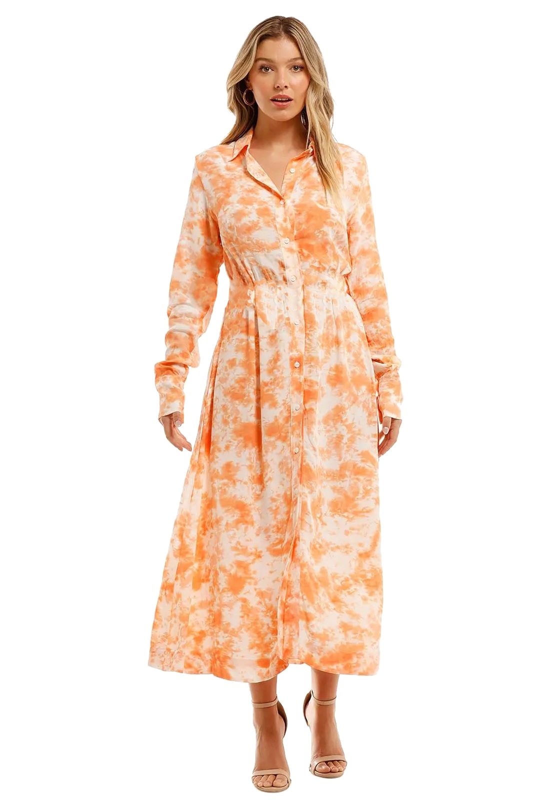 Long Sleeve Shirt Dress in Print 