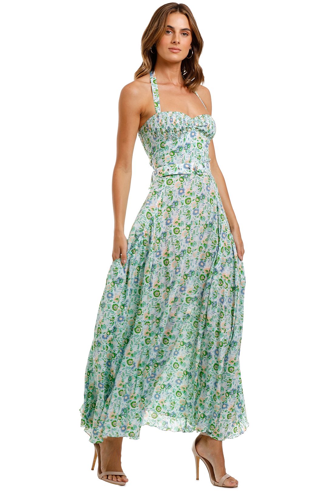 SWF Tier Tie Maxi Floral sleeveless belted