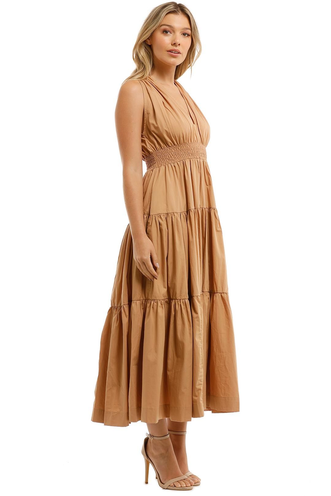 Tiered Maxi Dress in Brown by S/W/F for Hire | GlamCorner
