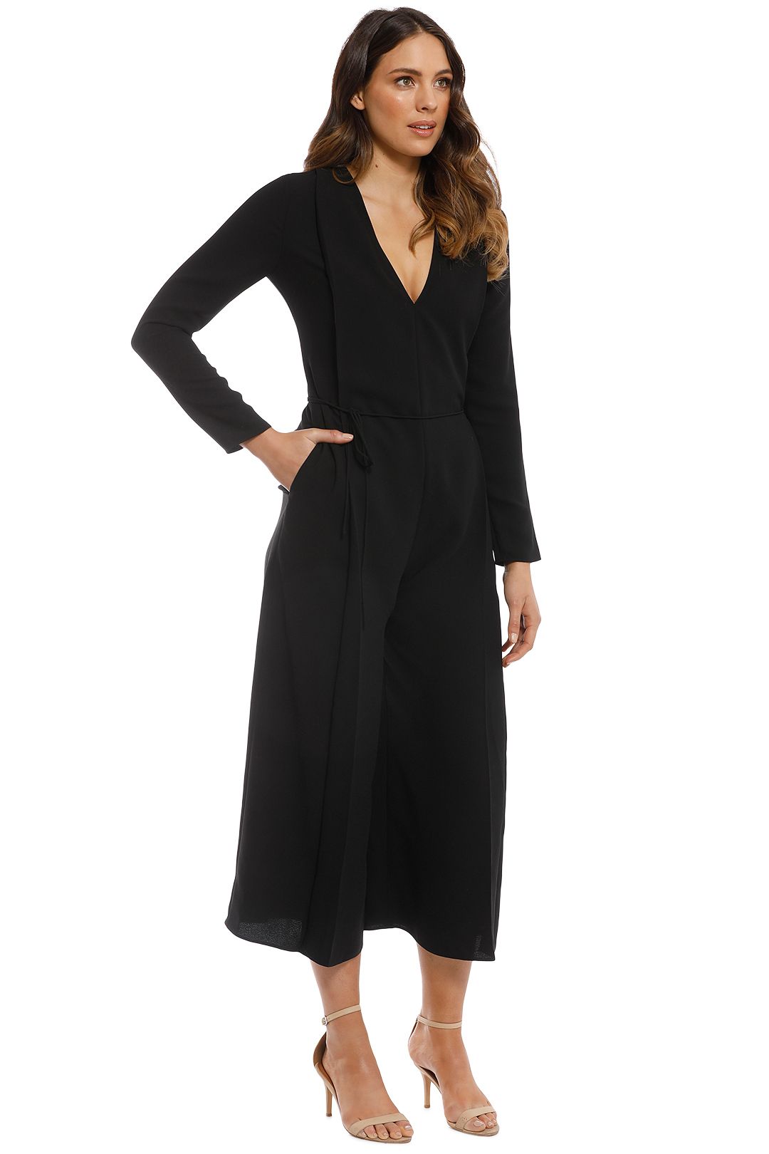 Cropped Jumpsuit in Black by Alexander Wang for Hire