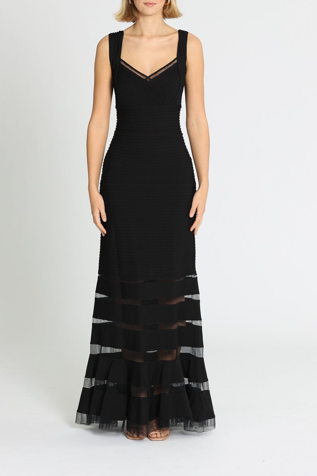 Annika Dress-Black by Tadashi Shoji for Rent | GlamCorner